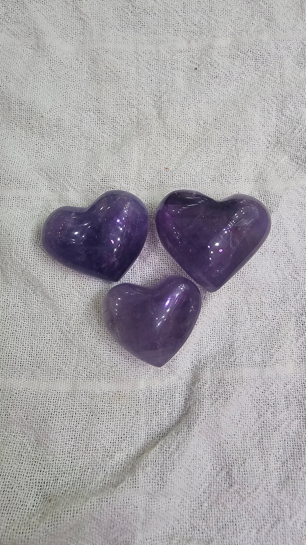 Polished Crystal Hearts and Palm Stones – Rose Quartz, Amethyst, Hematite and more!