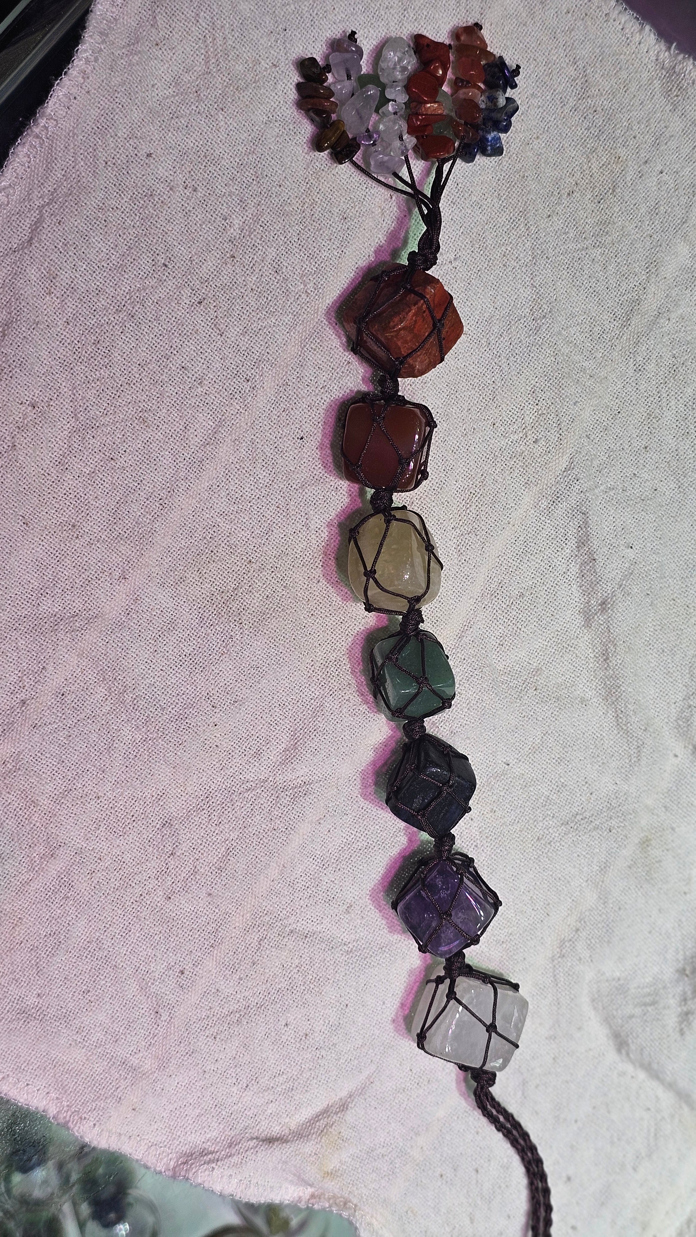7 Chakra Crystal Hanging – Spiritual Ornament for Reiki, Meditation & Positive Energy