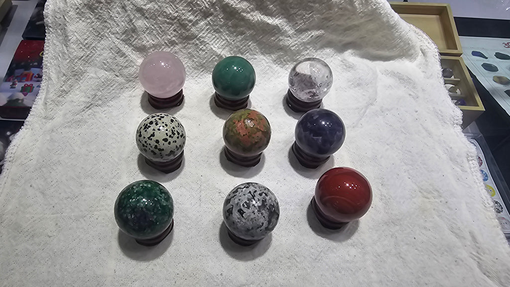 Crystal Sphere Collection – Natural Gemstone Orbs for Healing, Meditation and Decoration
