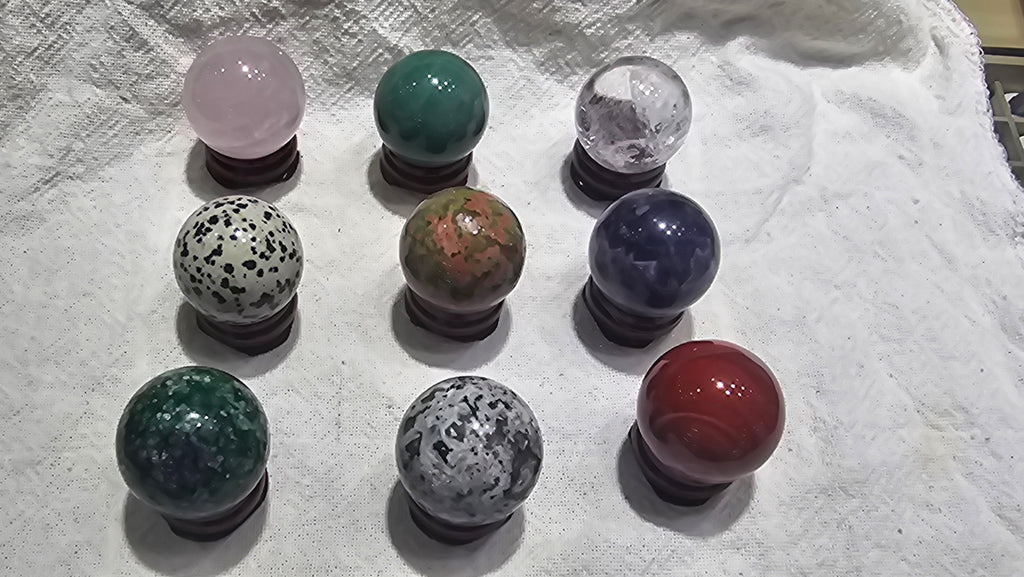 Crystal Sphere Collection – Natural Gemstone Orbs for Healing, Meditation and Decoration