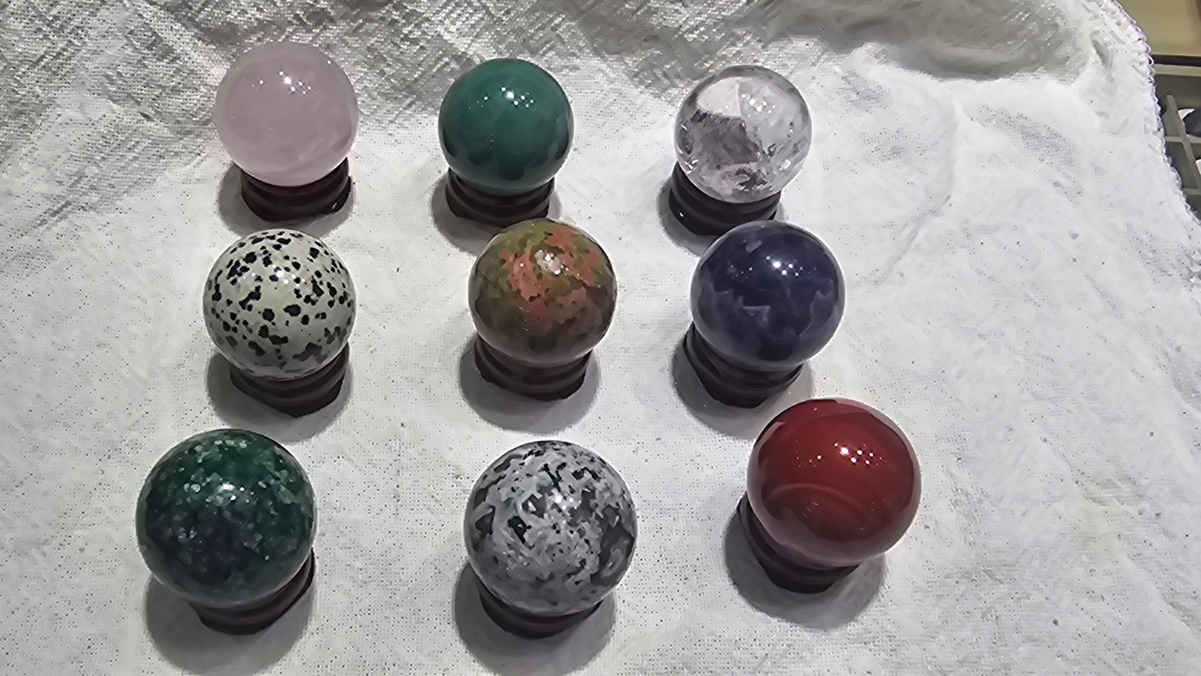 Crystal Sphere Collection – Natural Gemstone Orbs for Healing, Meditation and Decoration