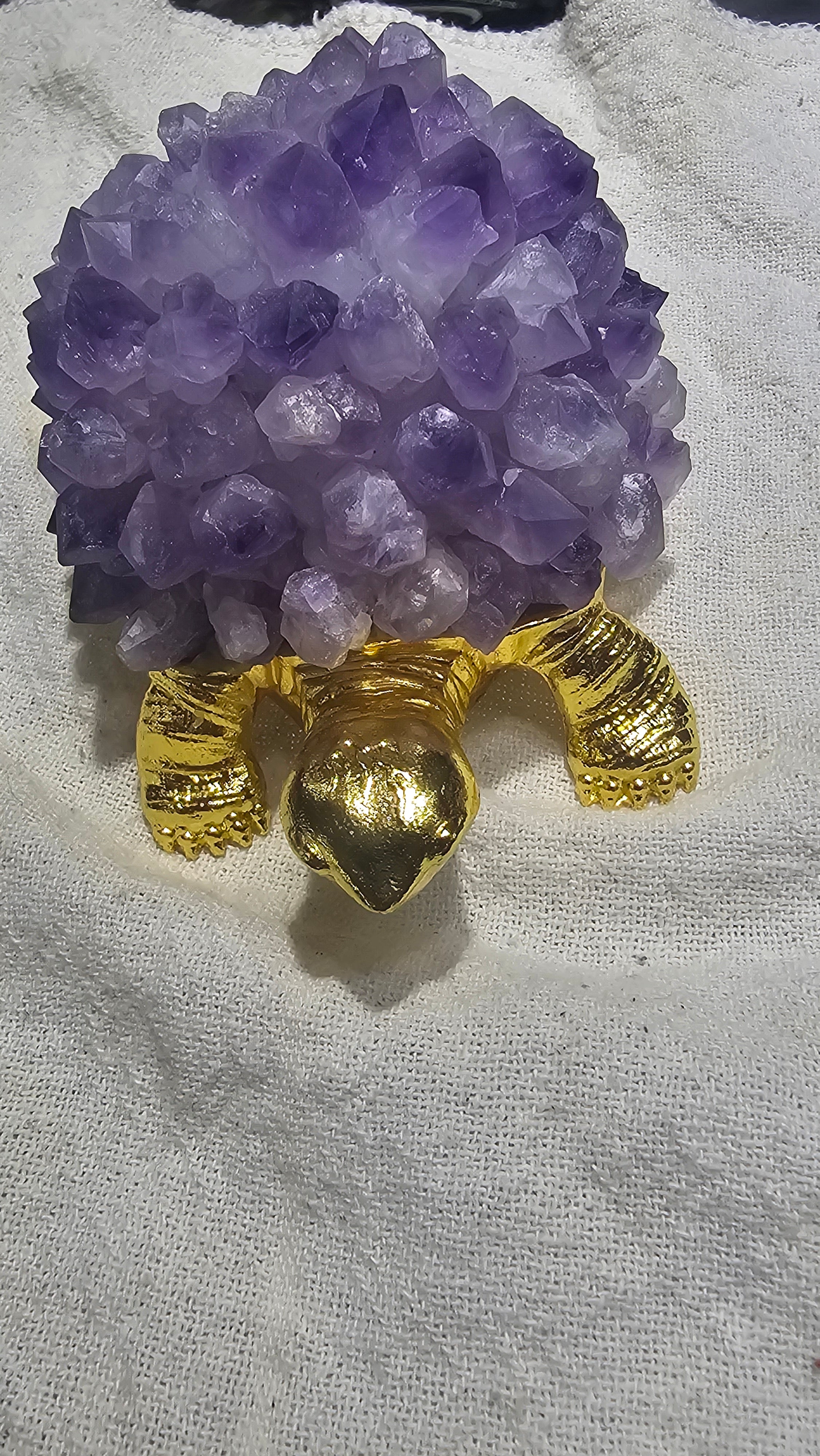 Crystal Turtle Figurine – Aventurine, Rose Quartz, Citrine and Amethyst | Feng Shui Symbol of Longevity, Protection and Prosperity