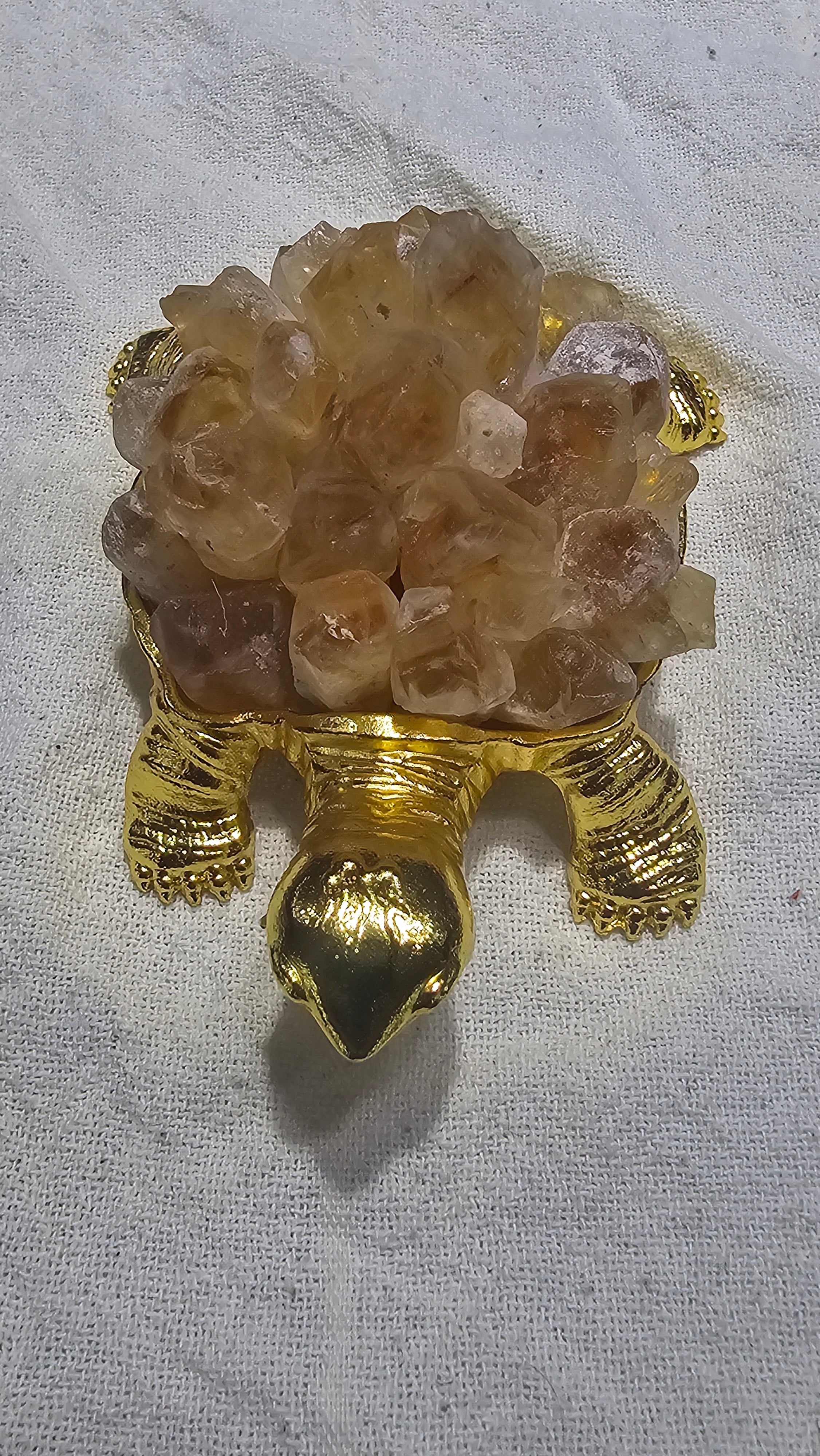 Crystal Turtle Figurine – Aventurine, Rose Quartz, Citrine and Amethyst | Feng Shui Symbol of Longevity, Protection and Prosperity