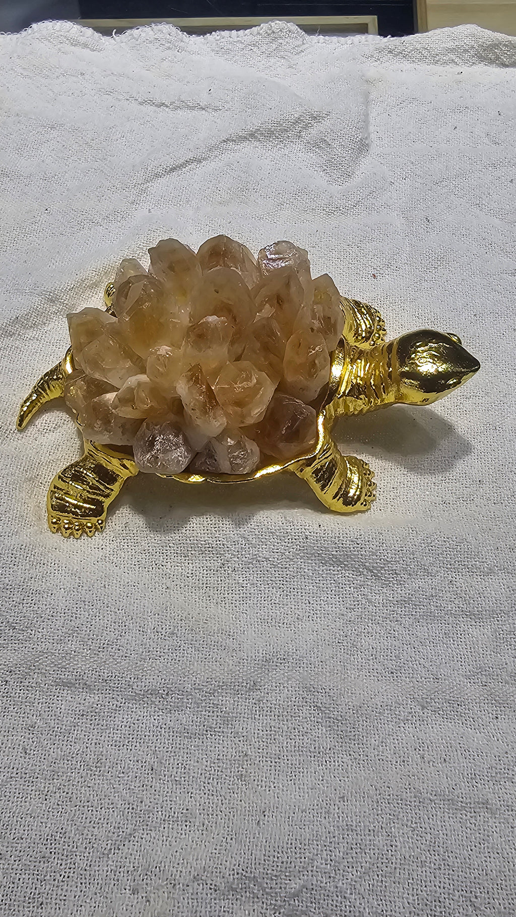 Crystal Turtle Figurine – Aventurine, Rose Quartz, Citrine and Amethyst | Feng Shui Symbol of Longevity, Protection and Prosperity