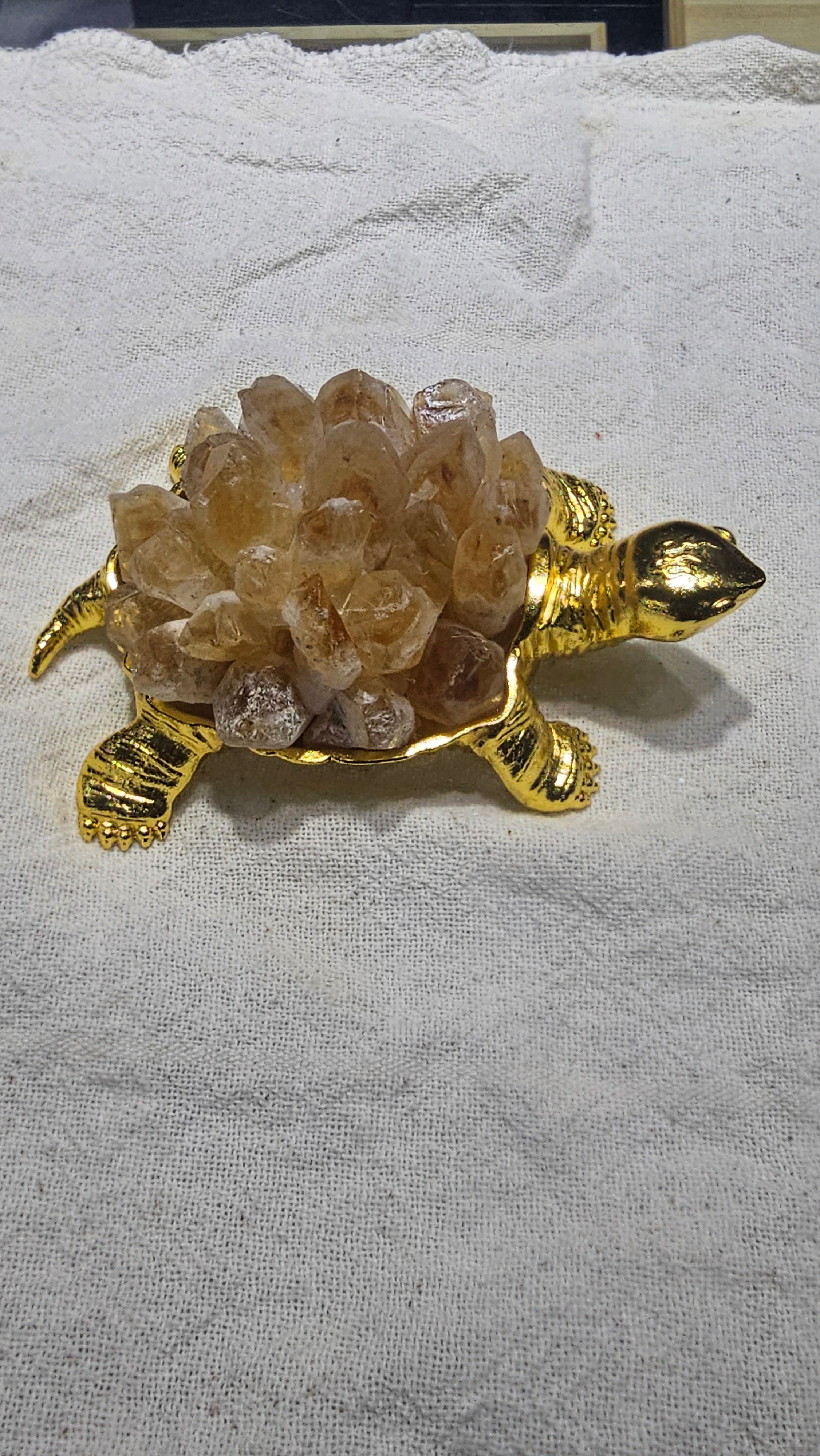 Crystal Turtle Figurine – Aventurine, Rose Quartz, Citrine and Amethyst | Feng Shui Symbol of Longevity, Protection and Prosperity