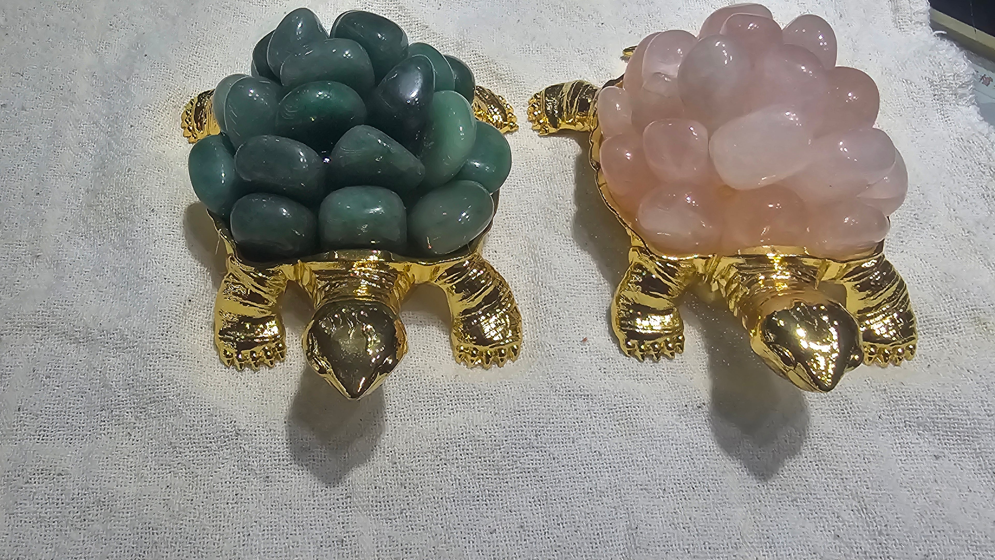 Crystal Turtle Figurine – Aventurine, Rose Quartz, Citrine and Amethyst | Feng Shui Symbol of Longevity, Protection and Prosperity