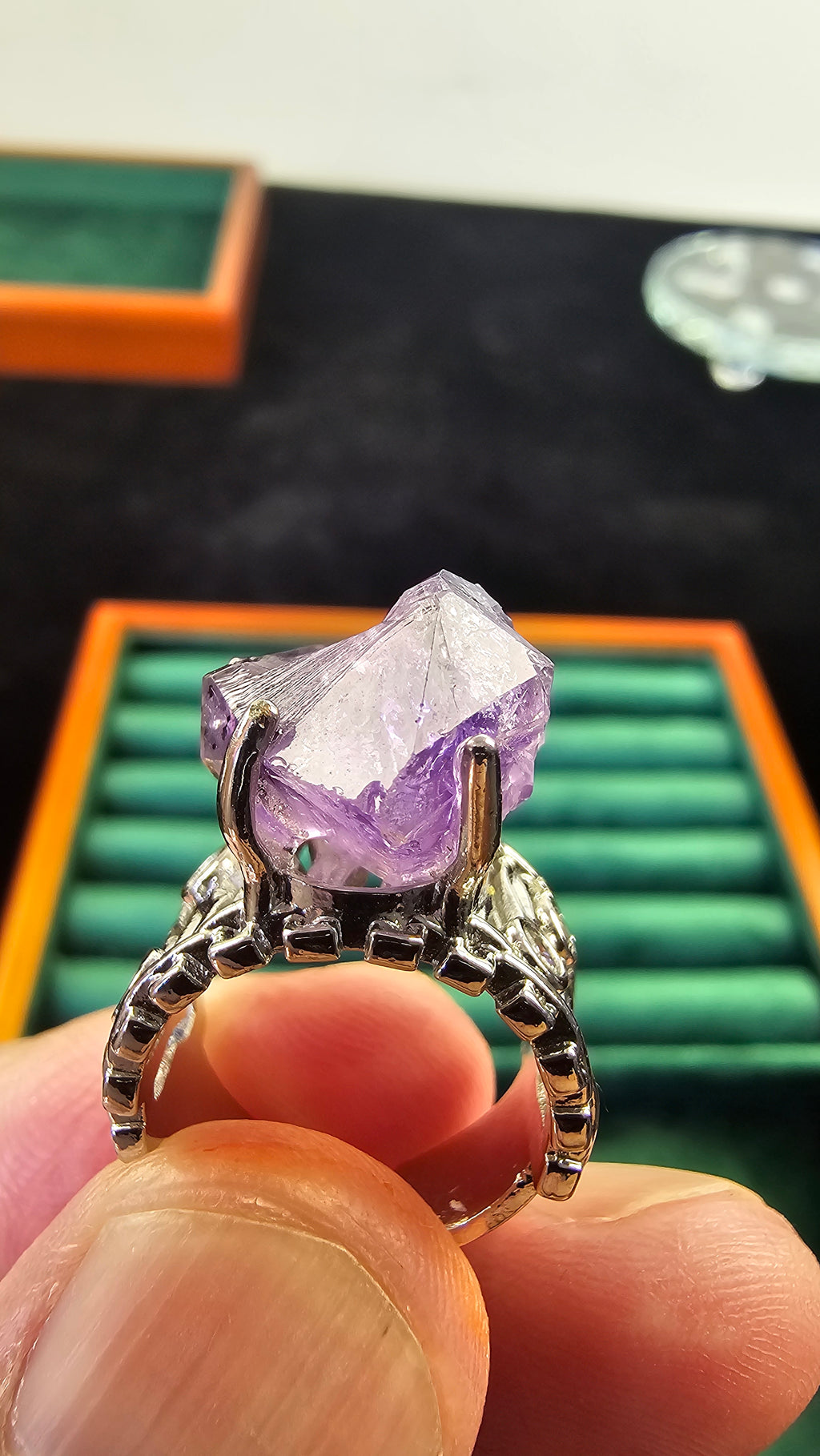 Fabulous Adjustable Amethyst Ring — 10g Natural Purple Gemstone Jewelry