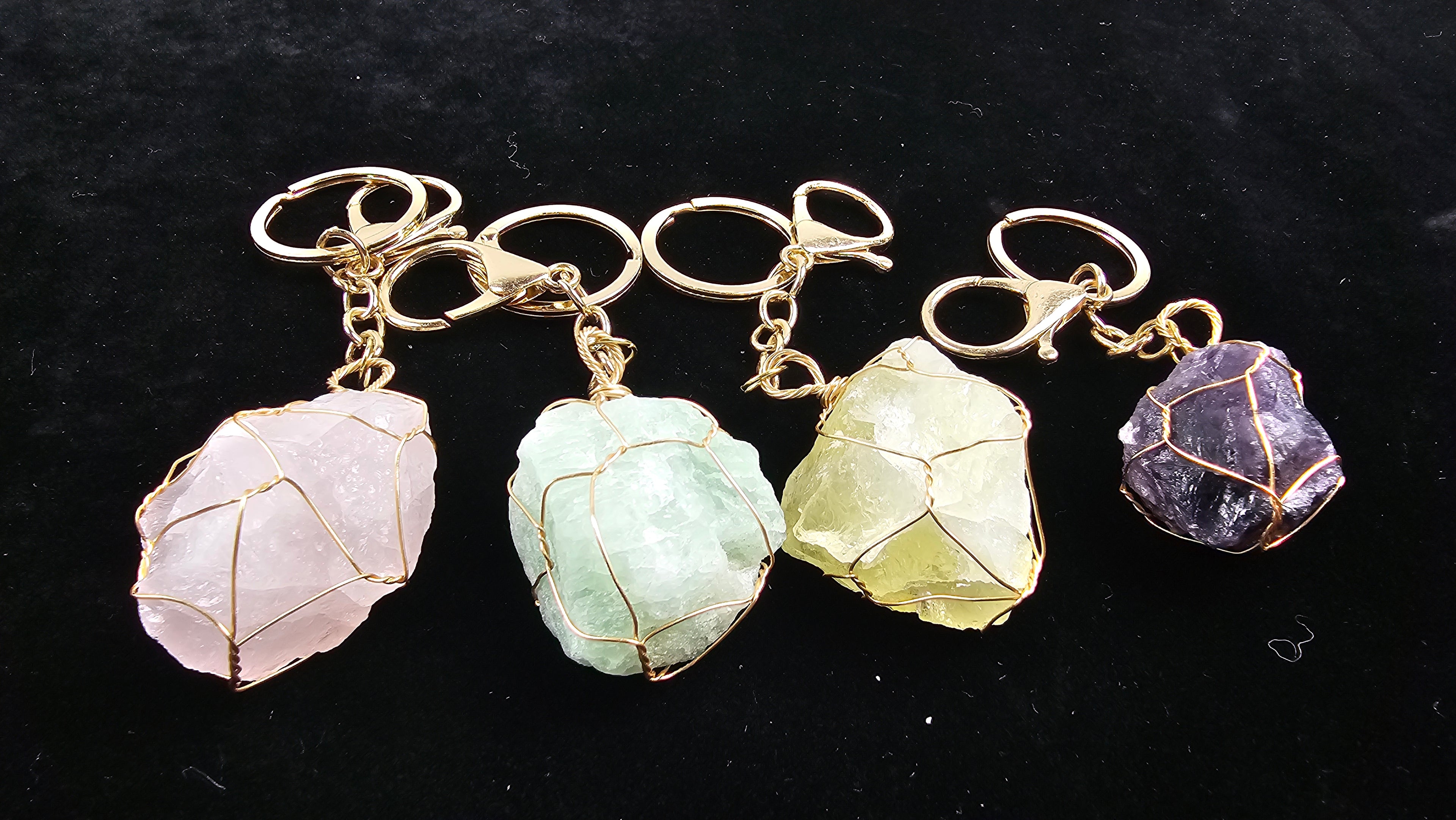 Natural Crystal Mini Sphere Keychain| Keychain Charm and Conversation Starter