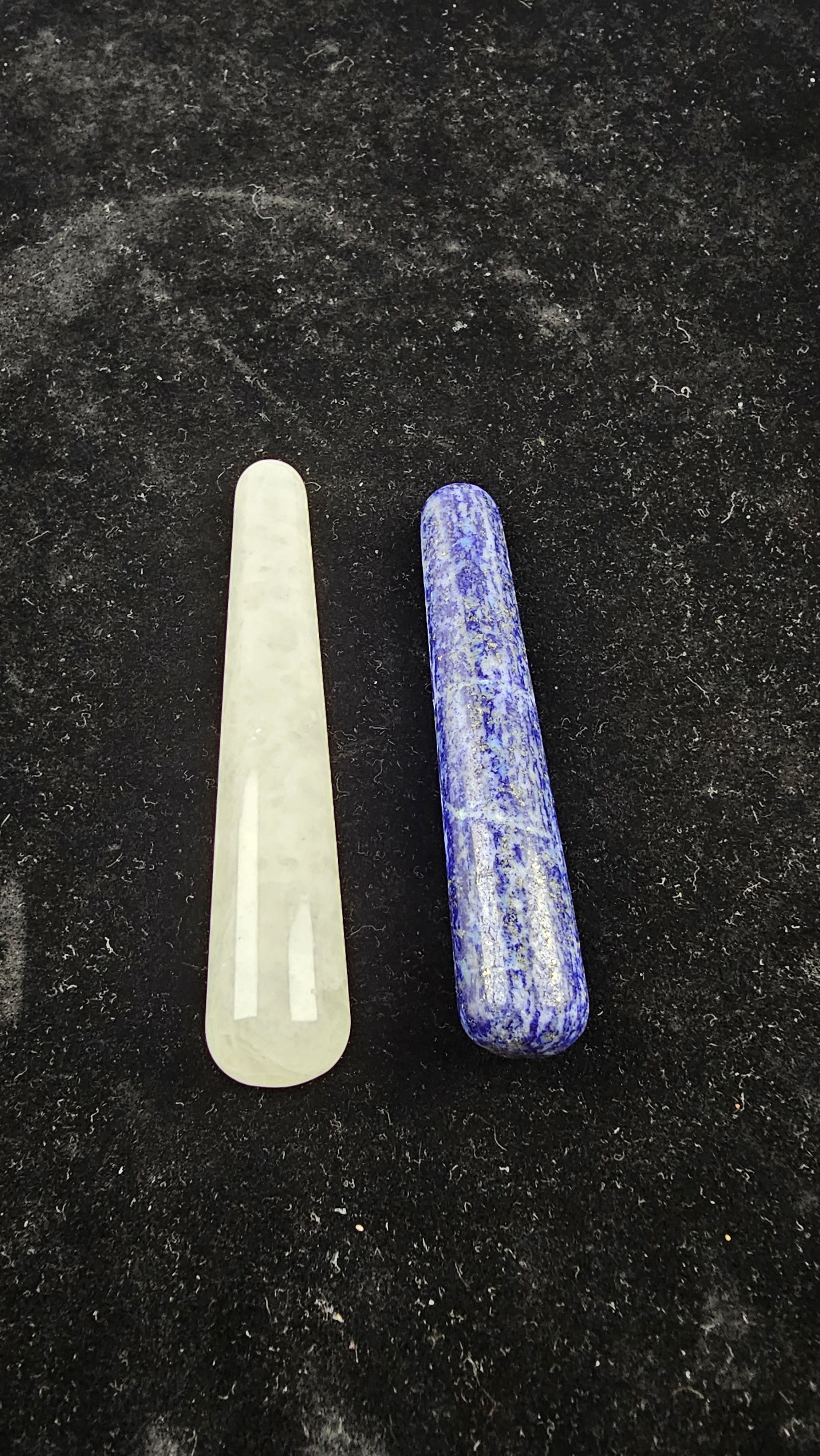 Bojin Massage Wand | Clear Quartz and Lapis Lazuli
