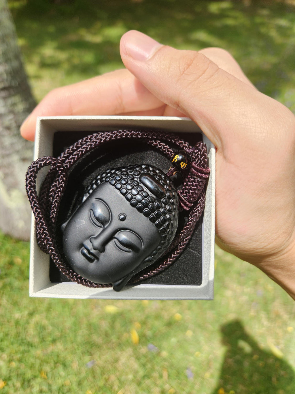 Protection Black Obsidian Buddha Pendant, Charm Necklace, Natural Gemstone for Men & Women, Spiritual Healing Stone
