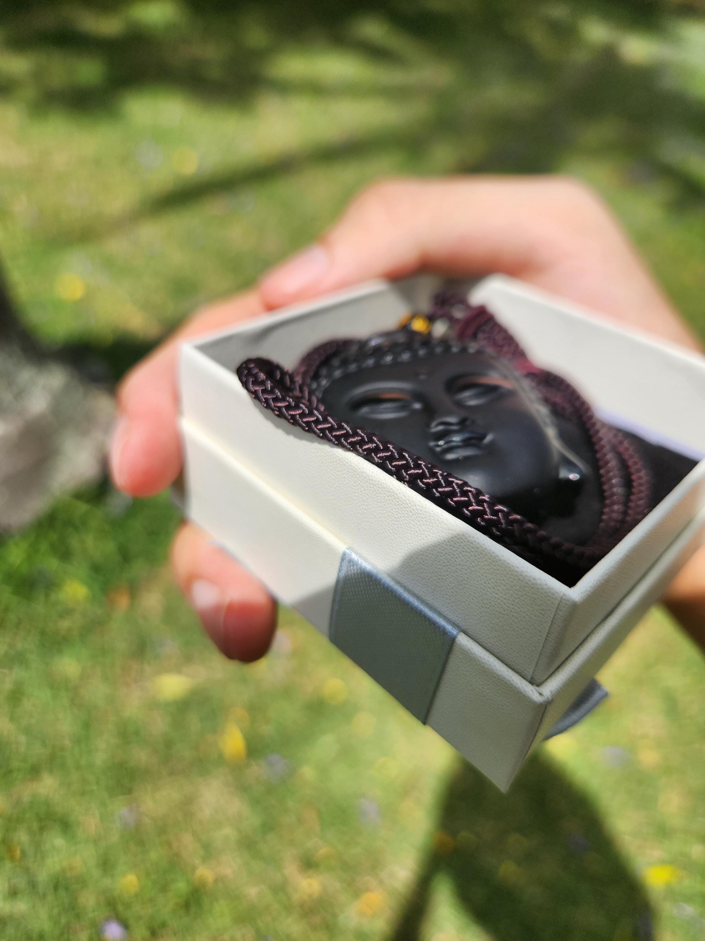 Protection Black Obsidian Buddha Pendant, Charm Necklace, Natural Gemstone for Men & Women, Spiritual Healing Stone