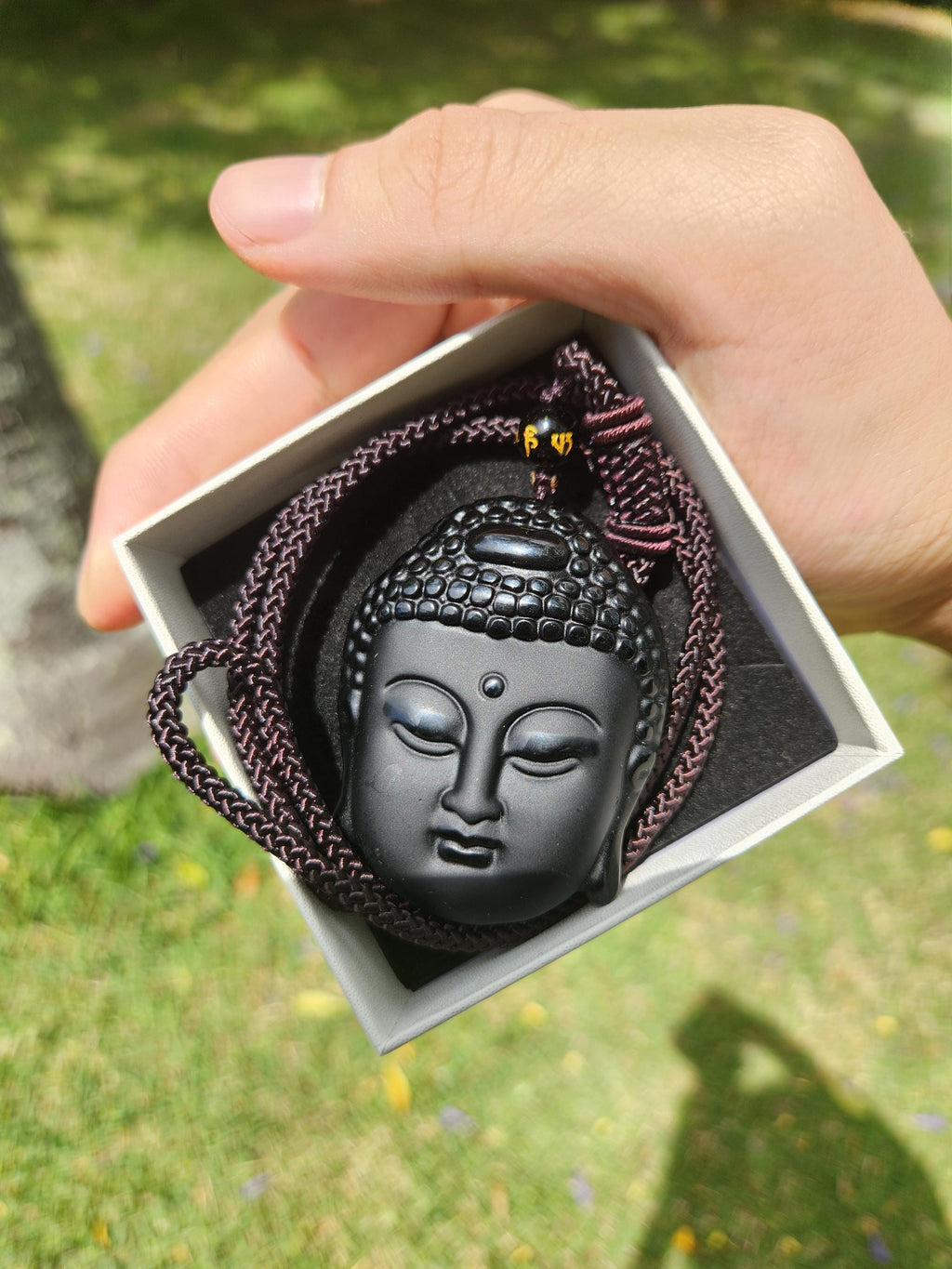 Protection Black Obsidian Buddha Pendant, Charm Necklace, Natural Gemstone for Men & Women, Spiritual Healing Stone