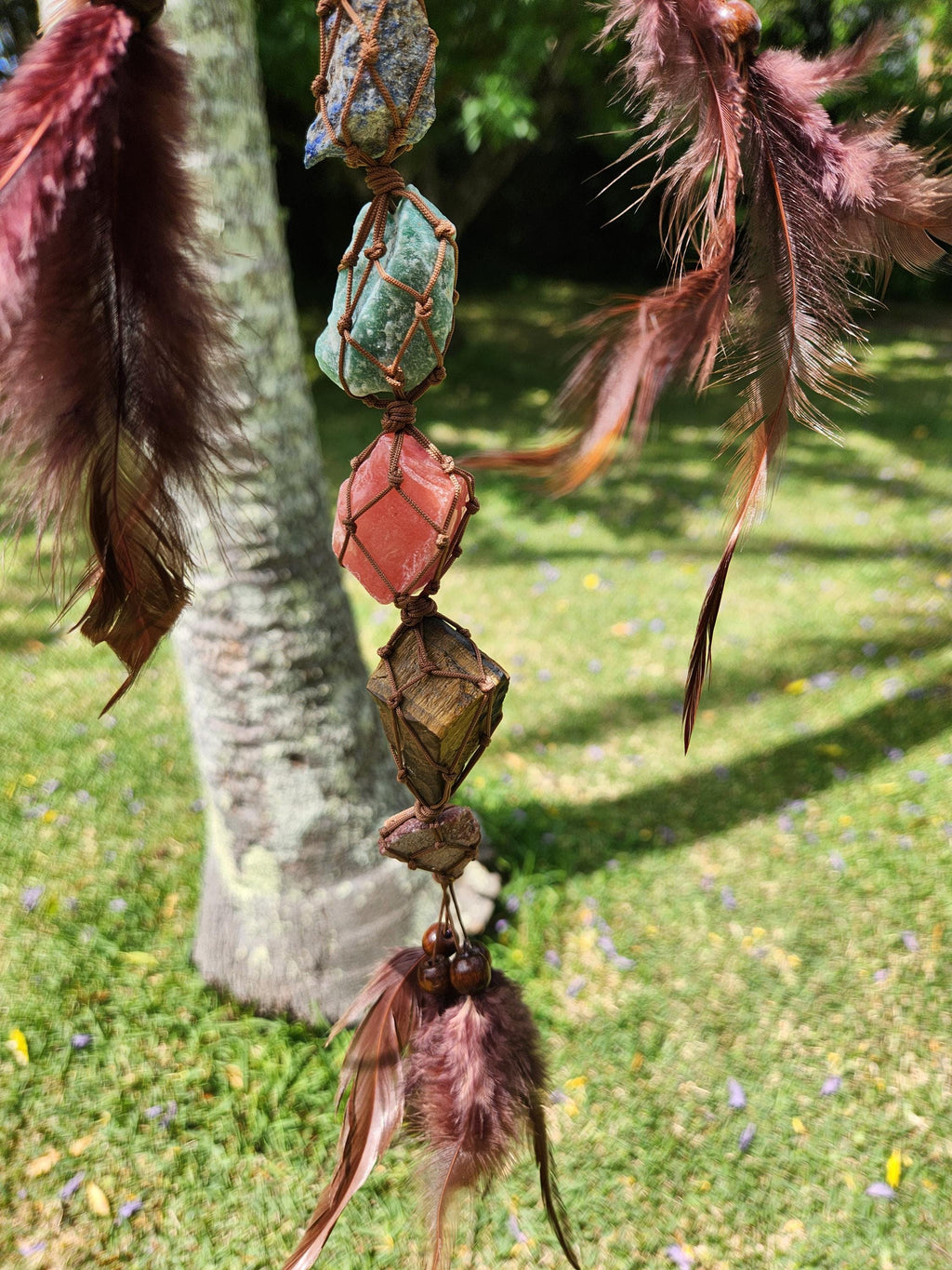 Gemstone Dreamcatcher with 7 Chakra Stones – Spiritual Protection & Energy Harmony