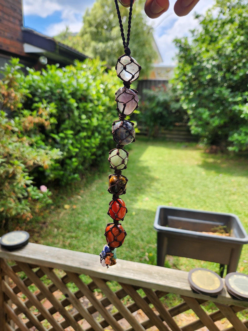 7-Chakra Raw Crystal Hanging Decor, Meditation Decor, Natural Healing Stones, Reiki Healing Crystals Car Window Hanger
