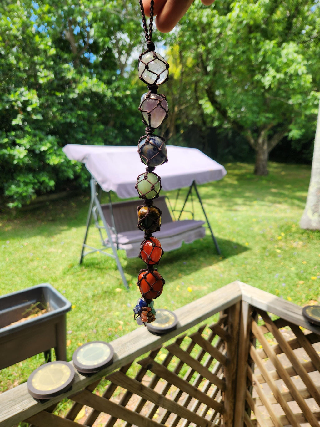 7-Chakra Raw Crystal Hanging Decor, Meditation Decor, Natural Healing Stones, Reiki Healing Crystals Car Window Hanger