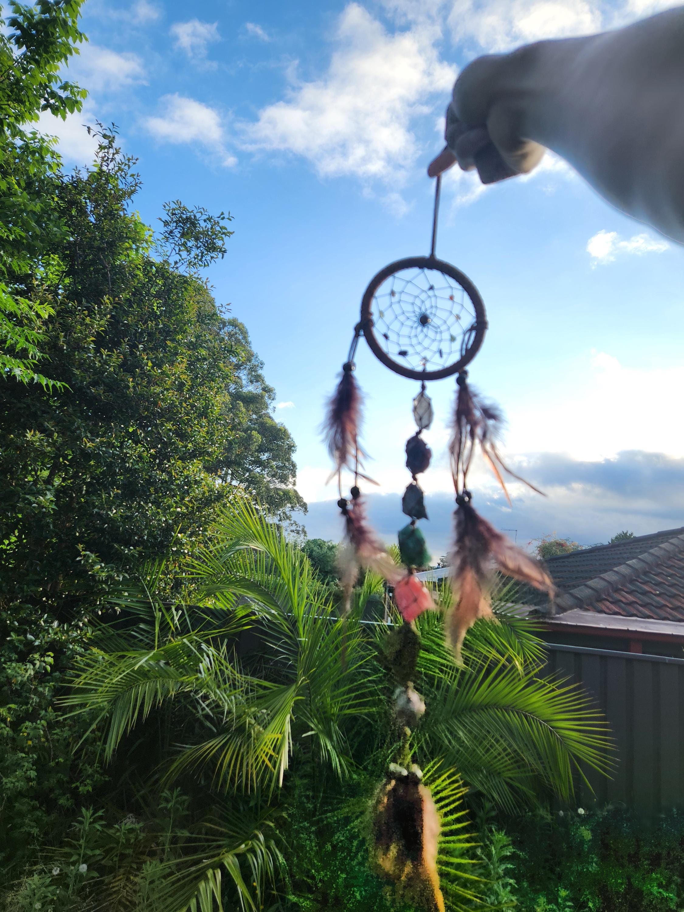 Gemstone Dreamcatcher with 7 Chakra Stones – Spiritual Protection & Energy Harmony