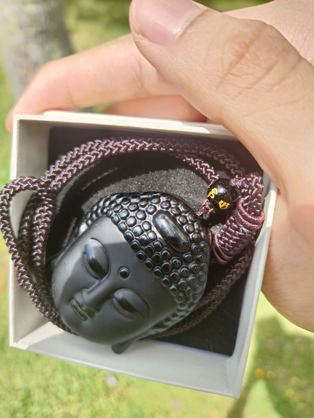 Protection Black Obsidian Buddha Pendant, Charm Necklace, Natural Gemstone for Men & Women, Spiritual Healing Stone