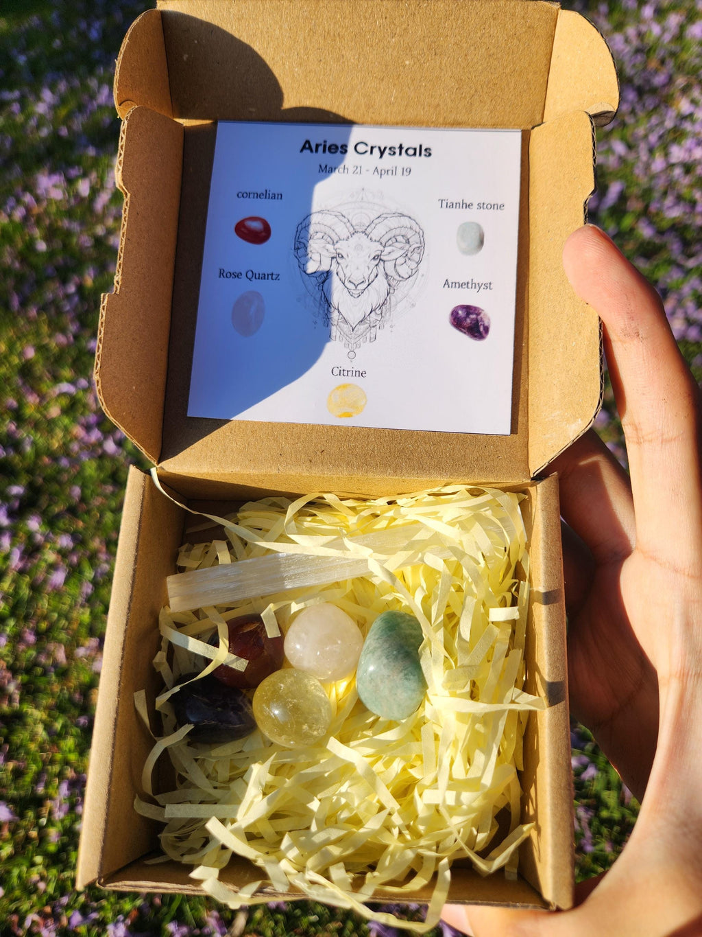 Aries Crystal Set – Healing Stones, Selenite Charging Bar