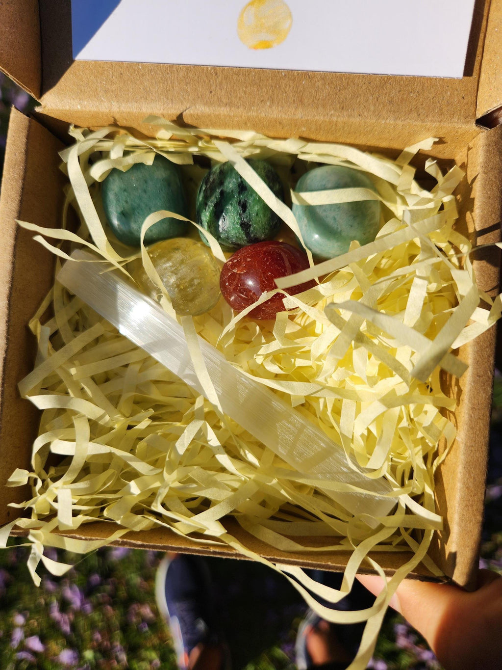 Gemini Crystal Set — Clarity & Expression Healing Stones with Selenite Charging Bar, Zodiac Crystal Gift Box (May 21 – June 21)