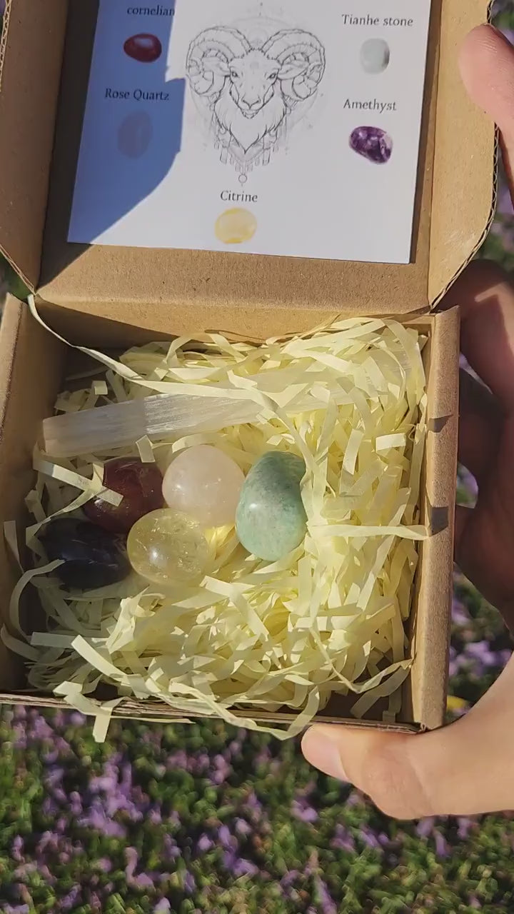 Aries Crystal Set – Healing Stones, Selenite Charging Bar