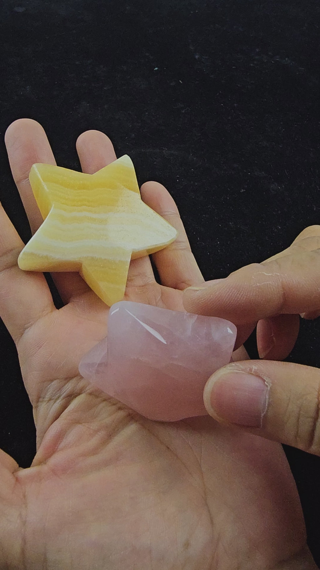 Yellow Onyx Crystal Star Carving