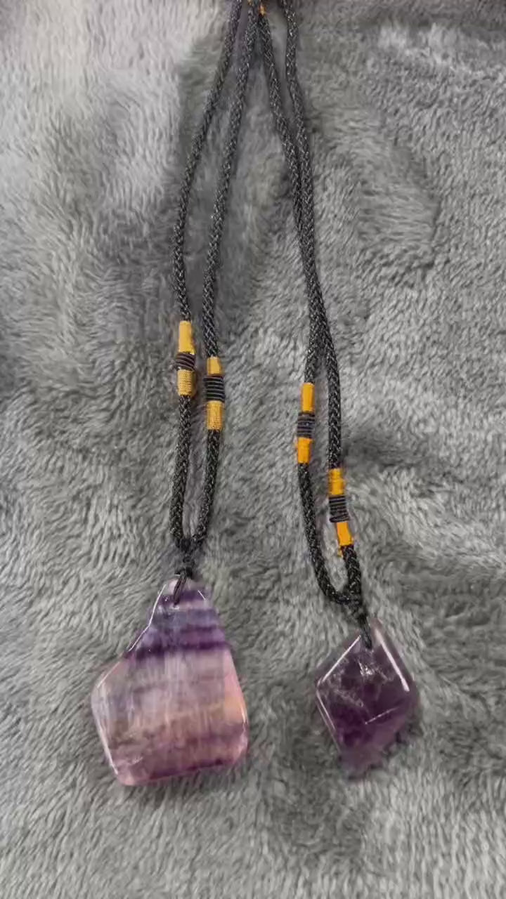 Vibe Stabilizer – Raw Fluorite Energy Necklace (Pair Set)