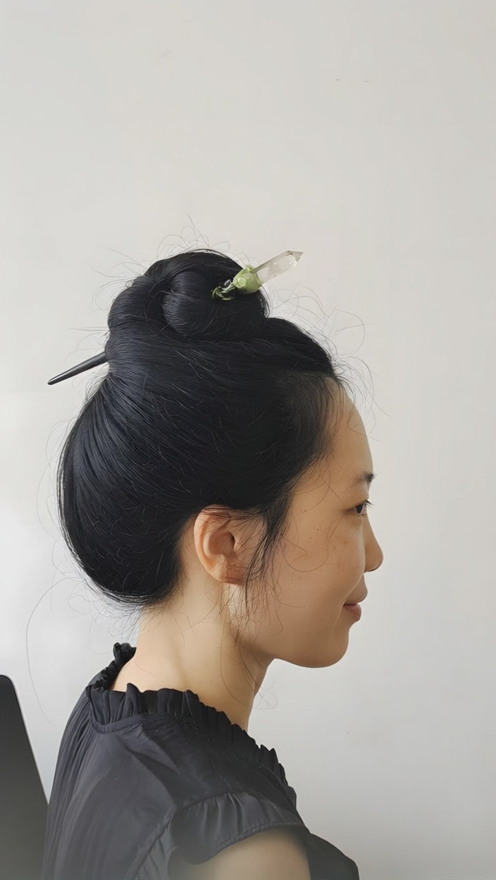 Citrine Hair Stick — Natural Crystal Hairpin for Energy and Style | November Birthston. Sagittarius and Gemini