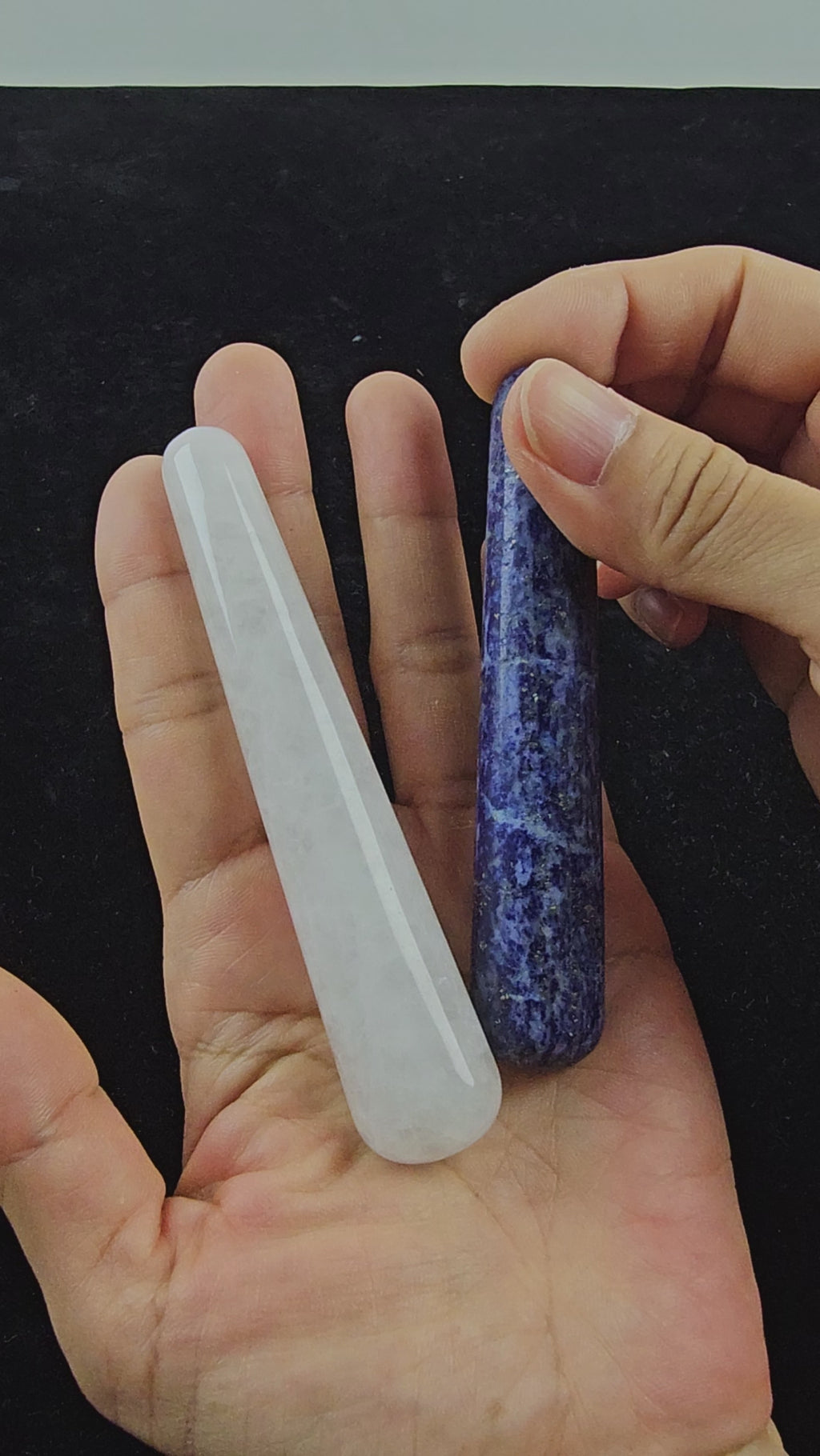 Bojin Massage Wand | Clear Quartz and Lapis Lazuli