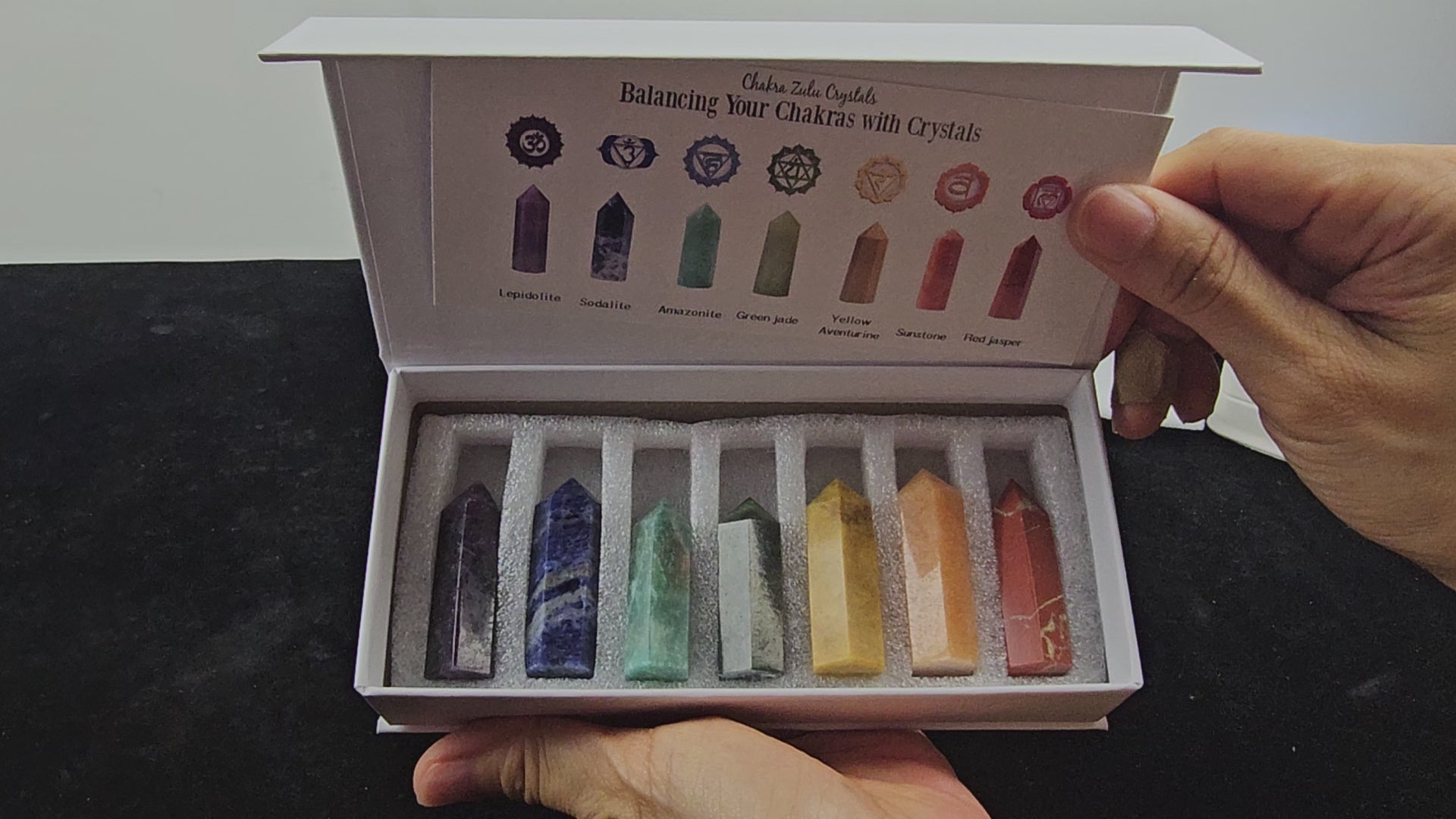 Tiny Crystal Tumble 7-Bottle Set – Assorted Gemstone Mini Bottles for Meditation, Chakra Healing and Decoration