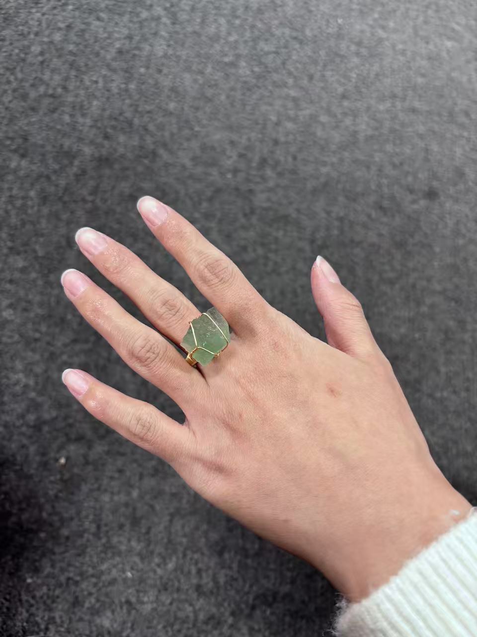 Natural Gemstone Healing Rings – Adjustable Crystal Jewelry Collectio