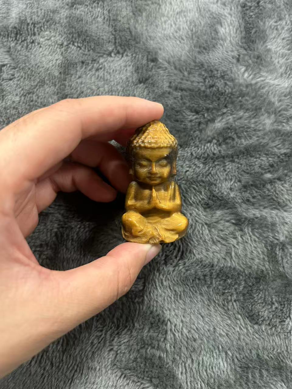 Little Buddha Carved Tiger’s Eye Statue