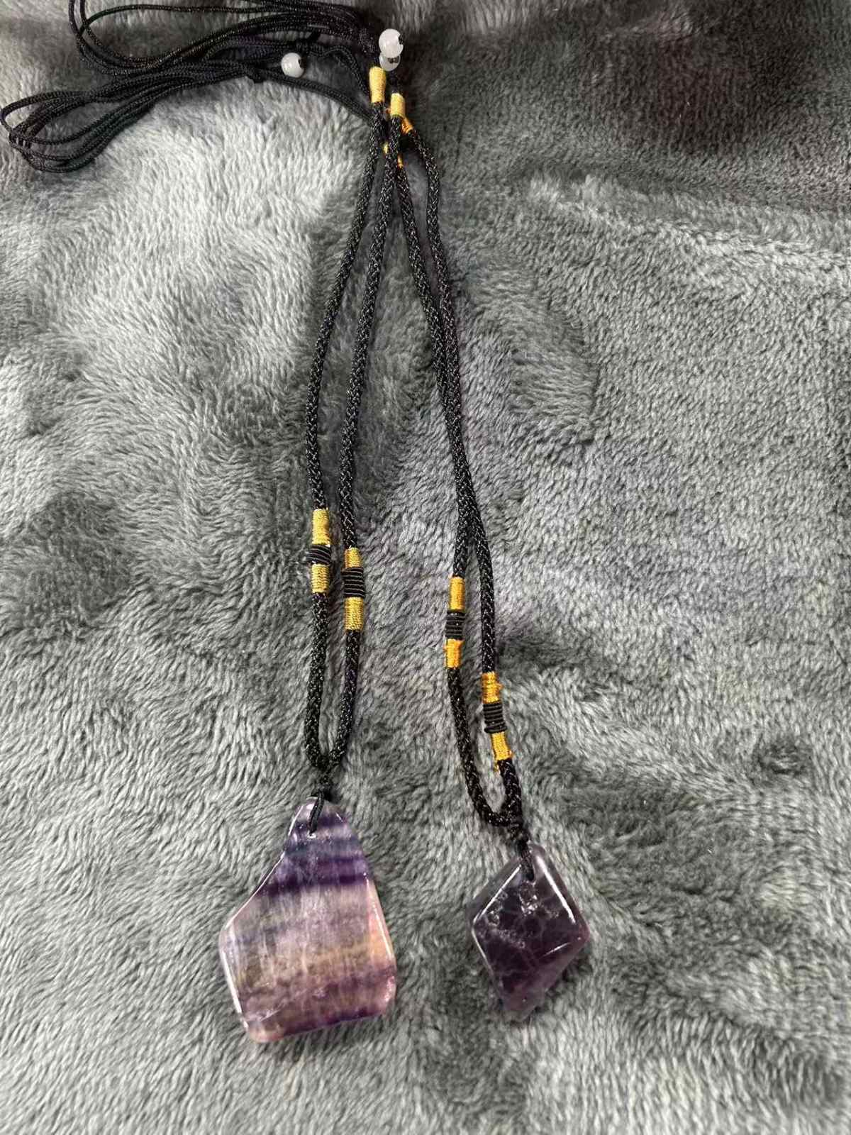 Vibe Stabilizer – Raw Fluorite Energy Necklace (Pair Set)