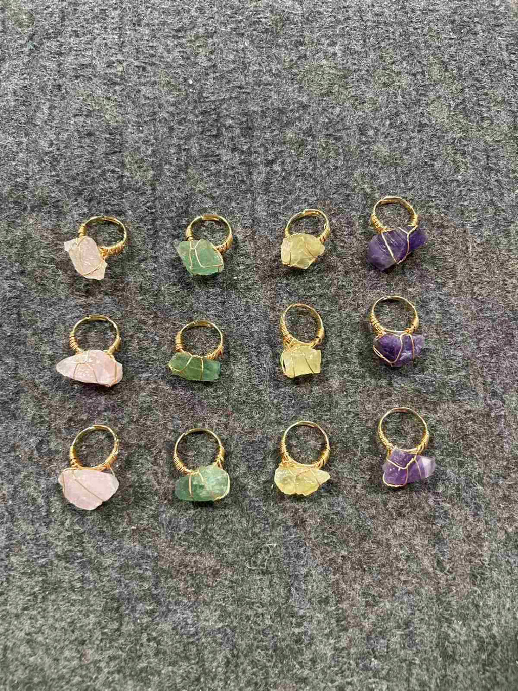 Raw Crystal Adjustable Rings (Rose Quartz, Green Aventurine, Citrine, Amethyst, and more!)