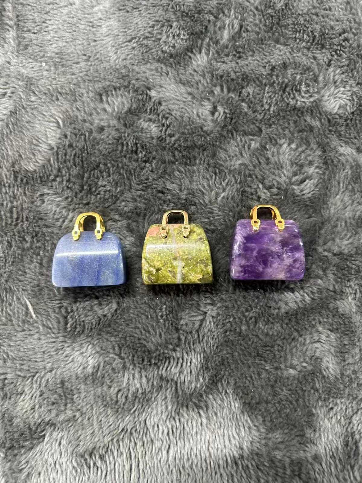 Adorable Hermès-Inspired Crystal Mini Handbags | Gemstone Sculptures for Joy, Luck and Style