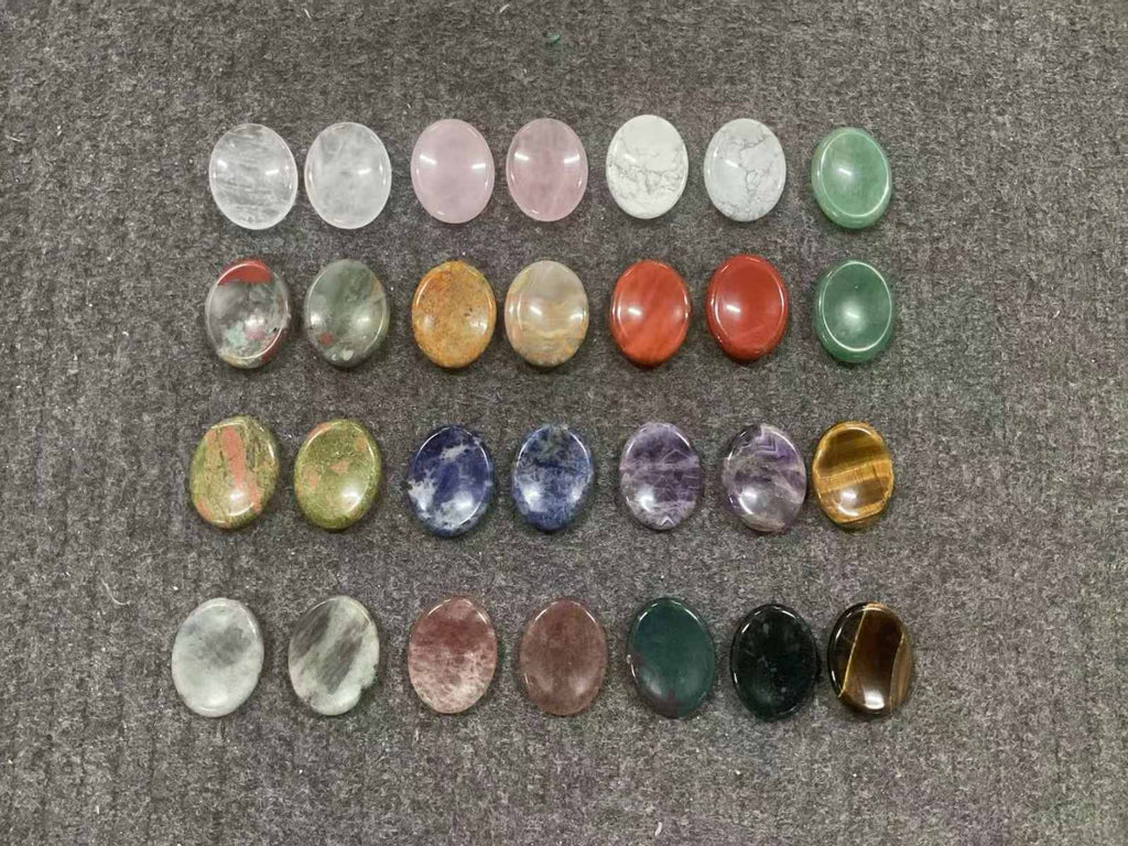Crystal Worry Stones | Natural Polished Palm Stones for Stress Relief and Mindfulness